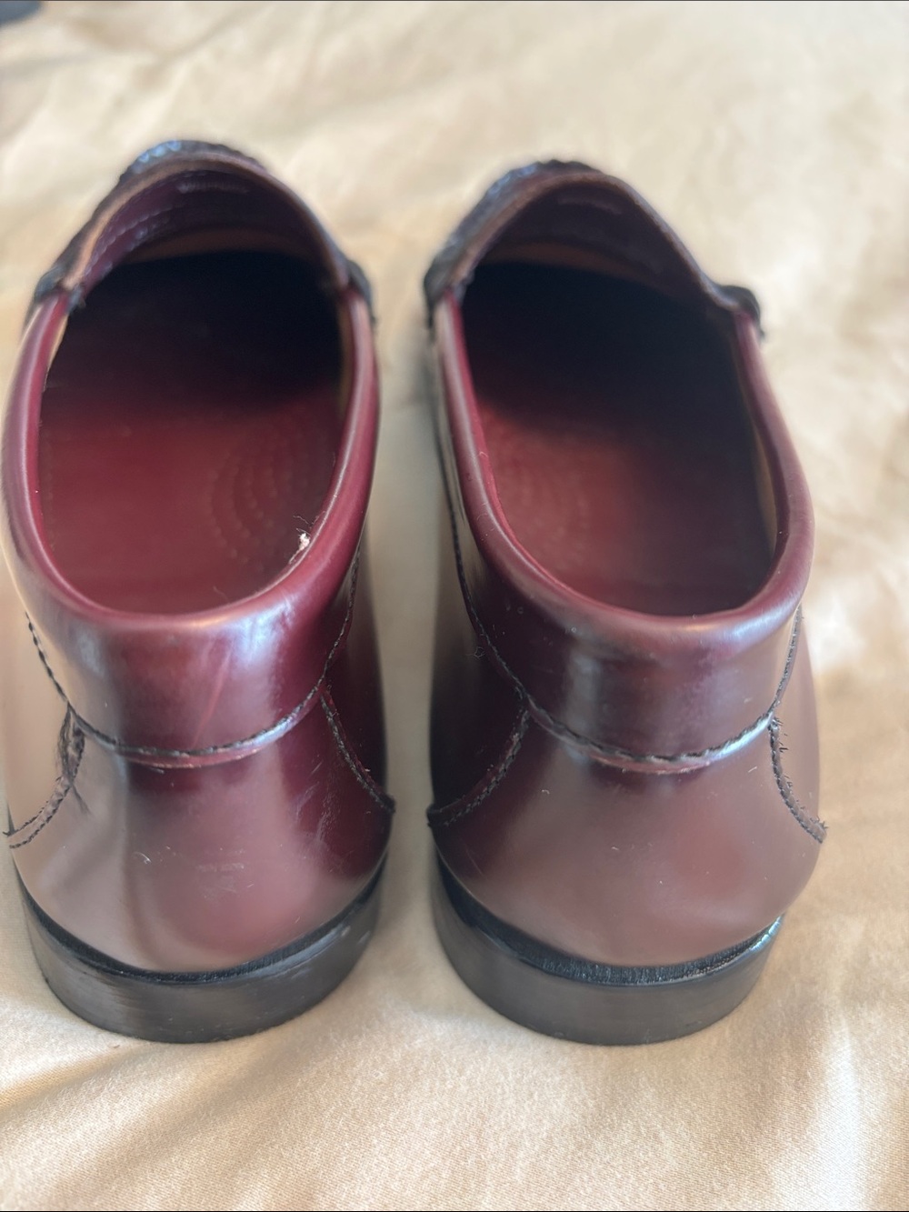 G.H. Bass Weejuns Whitney Penny Loafers Wine Burgundy Size 8.5 with Box - Picture 3 of 6